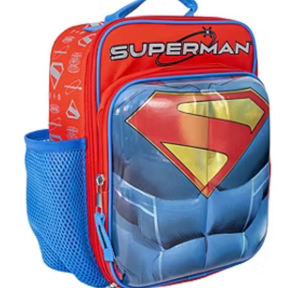 Superman insulated lunch bag with Blue and Red Design - Picture 2 of 4